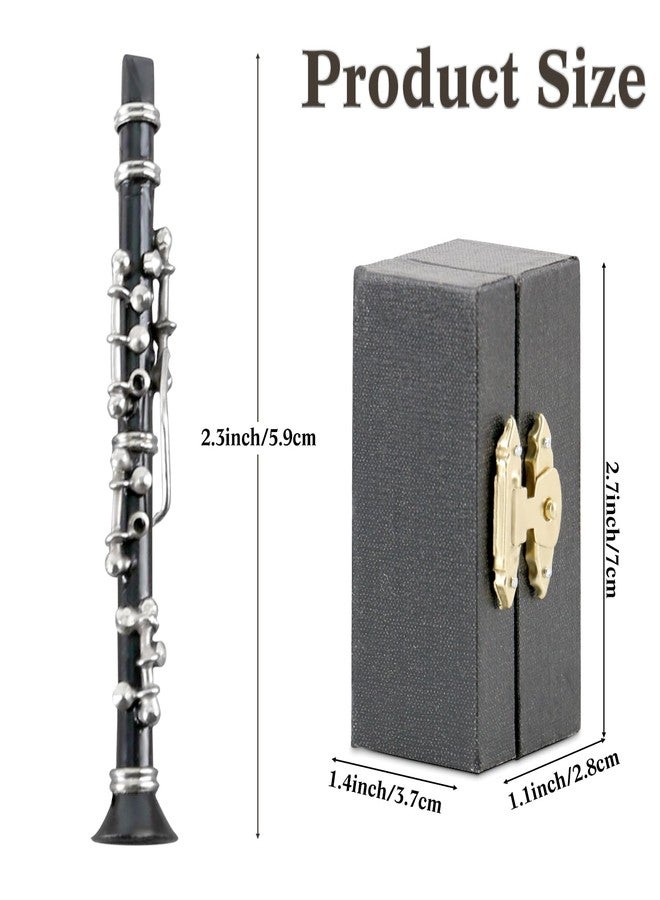 EASTROCK Miniature Clarinet Model, 2.3inches Clarinet Model Musical Instrument Model with Case for Musical Birthday Gift Ornament Dollhouse Home Decoration - Image 2